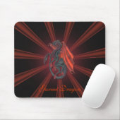 Rote Granats-Drache-Mausunterlage Mousepad (Mit Mouse)