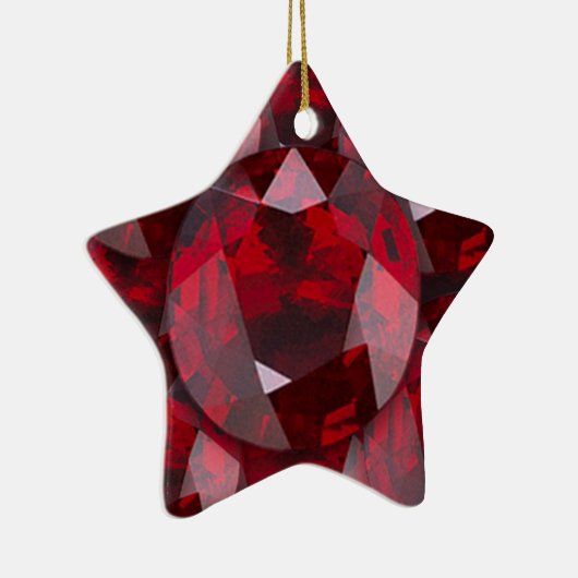 ROTE GRANATS-EDELSTEINE JANUAR BIRTHSTONE KERAMIKORNAMENT (Rechts)