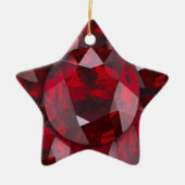 ROTE GRANATS-EDELSTEINE JANUAR BIRTHSTONE KERAMIKORNAMENT (Vorne)