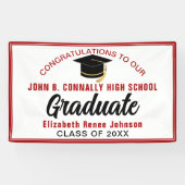 Rote Gratulations Absolvent Individuelle Party Banner (Horizontal)