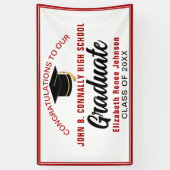 Rote Gratulations Absolvent Individuelle Party Banner (Vertikal)