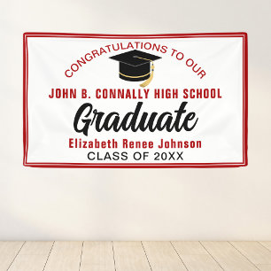 Rote Gratulations Absolvent Individuelle Party Banner