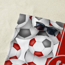 Rote graue Fußballbälle Muster Teamgeist