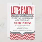 Rote graue moderne einladung (Vorderseite)