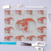Rote graue Schädel Seidenpapier (Handwerk)