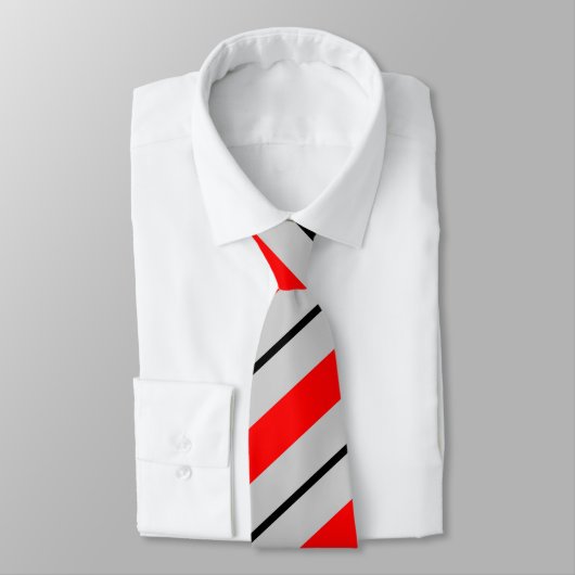 Rote graue schwarze gestreifte Krawatte (Gebunden)