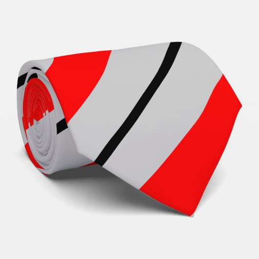 Rote graue schwarze gestreifte Krawatte (Gerollt)