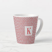 ROTE GRAUE STRICKLATTE-TASSE + Initiale Milchtasse (Rechte Ecke)