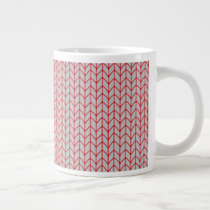ROTE GRAUE STRICKWARE Große weiße Tasse