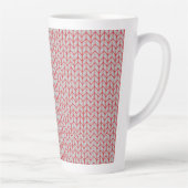 ROTE GRAUE STRICKWARE Hoher Latte-Mug  Milchtasse (Rechts)