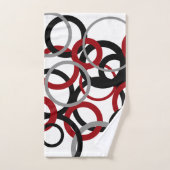Rote, graue und schwarze Kreise Badhandtuch Set (Handtuch)