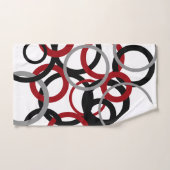 Rote, graue und schwarze Kreise Badhandtuch Set (Handtuch)
