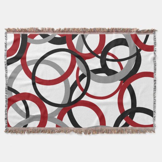 Rote, graue und schwarze Kreise Decke (Vorderseite)