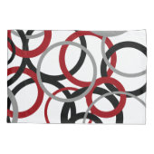 Rote, graue und schwarze Kreise Kissenbezug (Rückseite)