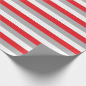 Rote, graue und weiße Streifen Geschenkpapier (Ecke)