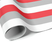 Rote, graue und weiße Streifen Geschenkpapier (Rolleneckpunkt)
