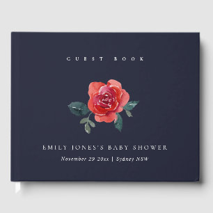 ROTE GREEN-ROSE-FLORALBABYDUSCHE GÄSTEBUCH