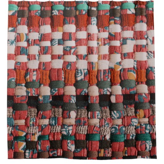 ROTE GREEN- UND BLAUTEXTIL DUSCHVORHANG (Vorderseite)