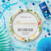 ROTE GREEN WATERCOLOR FLORAL GOLD HOUSEWARMING PAPPTELLER (Party)