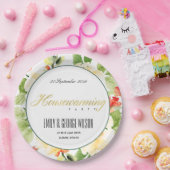 ROTE GREEN WATERCOLOR FLORAL GOLD HOUSEWARMING PAPPTELLER (Party)