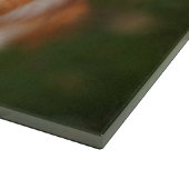 Rote Grenz-Kolonie mit einer Garage aus Herbstblät Schneidebrett (Ecke)