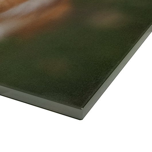 Rote Grenz-Kolonie mit einer Garage aus Herbstblät Schneidebrett (Ecke)