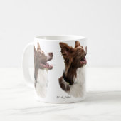 Rote Grenzcollie-Kopfentwurfs-Tasse Kaffeetasse (Vorderseite Links)