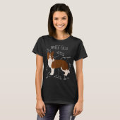 Rote Grenze Collie Anatomie Niedlich Hunde Mama Va T-Shirt (Vorne ganz)