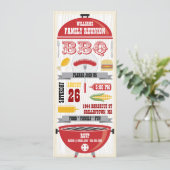 ROTE GRILLEN GRILL FAMILIENINVITATION WIEDERSEHEN EINLADUNG (Stehend Vorderseite)