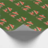 Rote grüne Affen mit Grün Geschenkpapier (Ecke)