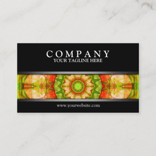 Rote grüne Apfel-Mandala modern Visitenkarte (Vorderseite)