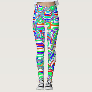 Rote, grüne, blaue, weiße Abstrakte Blasen Leggings
