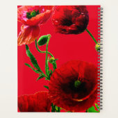 Rote Grüne Blumenmohn Blume Sommergarten Planer (Rückseite)