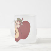 Rote grüne Checkered Land-Apfel-mattierte Tasse (Vorderseite Links)