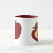 Rote grüne Checkered Land-Apfel-Wecker-Tasse Tasse (Zentrum)