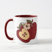 Rote grüne Checkered Land-Apfel-Wecker-Tasse Tasse (Links)