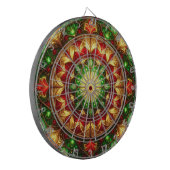 Rote Grüne Dekorative Blumen Dartboard Dartscheibe (Vorderseite Links)