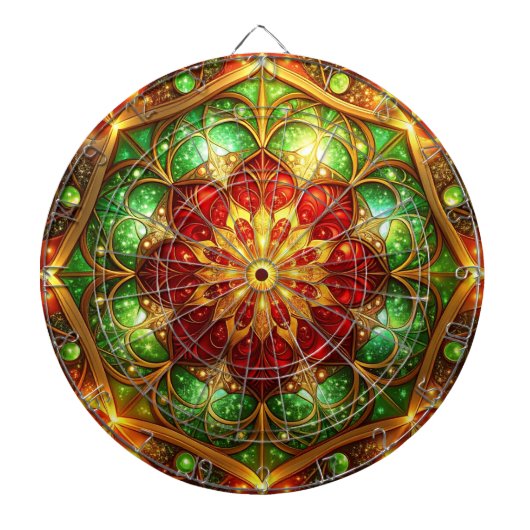 Rote Grüne Dekorative Blumen Dartboard Dartscheibe (vorne)