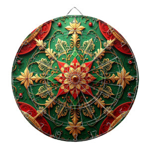 Rote Grüne Dekorative Blumen Dartboard Dartscheibe