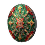 Rote Grüne Dekorative Blumen Dartboard Dartscheibe (Vorderseite rechts)