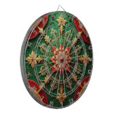 Rote Grüne Dekorative Blumen Dartboard Dartscheibe (Vorderseite Links)