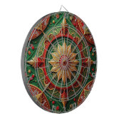 Rote Grüne Dekorative Blumen Dartboard Dartscheibe (Vorderseite Links)