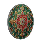 Rote Grüne Dekorative Blumen Dartboard Dartscheibe (Vorderseite Links)
