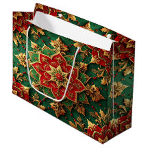 Rote grüne dekorative Feiertags-Geschenktasche