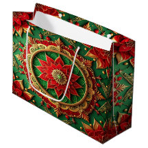 Rote grüne dekorative Feiertags-Geschenktasche