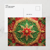 Rote Grüne Dekorative Feiertags-Postkarte Postkarte (Vorne/Hinten)