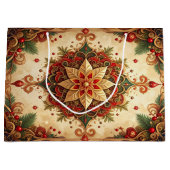 Rote Grüne Dekorative Geschenktüte zum Fest (Vorderseite)