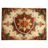 Rote Grüne Dekorative Geschenktüte zum Fest (Rückseite)