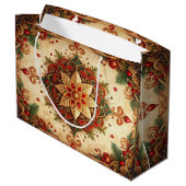 Rote Grüne Dekorative Geschenktüte zum Fest (Rückseite Schrägansicht)