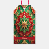Rote Grüne Dekorative Weihnachtsgeschenk-Etikette Geschenkanhänger (Rückseite)